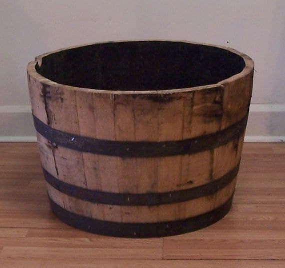 Half White Oak Whiskey Barrel-The Real Deal-Smells Like Bourbon-FREE SHIPPING - Aunt Molly's Barrel Products