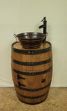 Whiskey Barrel Vanity with Copper Bucket Sink & Bronze Faucet