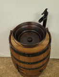 Whiskey Barrel Vanity with Copper Bucket Sink & Bronze Faucet