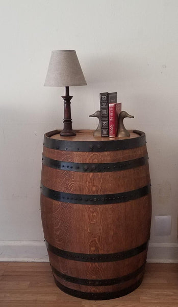 3/4 Whiskey Barrel Foyer Table-Accent Table-Rustic Decor - Aunt Molly's Barrel Products