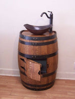 3/4 Whiskey Barrel Vessel Vanity Sink 19" Depth For Extra Small Powder Room-Sink-Faucet-Stopper - Aunt Molly's Barrel Products