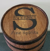 Whiskey Barrel with Your Personalization on Top or Front