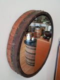 Whiskey Barrel Head Mirror - Aunt Molly's Barrel Products