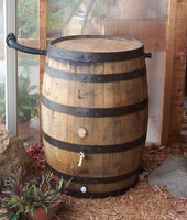 Whiskey Barrel Rain Barrel with Flex-Fit Water Diverter - Aunt Molly's Barrel Products