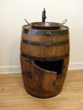 Whiskey Barrel Sink-Darker Finish-Copper Vessel Sink-Bronze Waterfall Faucet - Aunt Molly's Barrel Products